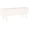vidaXL Fioriera Rialzata da Giardino Bianca 101x30x38 cm Massello Pino