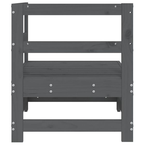 vidaXL Divano Angolare da Giardino Grigio in Legno Massello di Pino