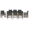 vidaXL Set da Pranzo per Giardino 9 pcs Grigio polyrattan