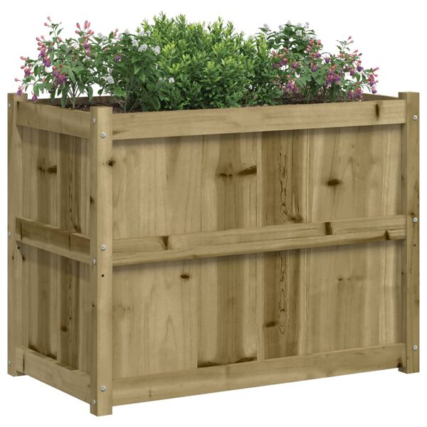 vidaXL Fioriera da Giardino 90x50x70 cm in Legno di Pino Impregnato