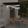 vidaXL Tenda da Sole Retrattile Manuale con LED 6x3 m Antracite