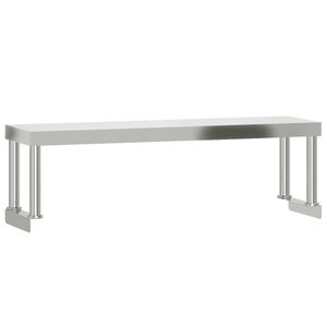 vidaXL Ripiano per Tavolo da Lavoro 110x30x35 cm in Acciaio Inox