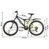 vidaXL Mountain Bike 21 Speed 26" Ruote 49 cm Nero