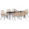 vidaXL Set da Pranzo per Giardino 7 pcs Marrone polyrattan