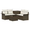 vidaXL Set di divani 6 pz 4 posto Marrone e Bianco Crema
