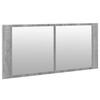 vidaXL Armadietto Specchio con LED da Bagno Grigio Sonoma 100x12x45 cm