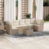 vidaXL Set Divano da Giardino 8 pz con Cuscini Beige in Polyrattan