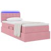 vidaXL Letto con contenitore e LED con led Rosa 90 x 190 cm Velluto