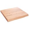 vidaXL Piano Bagno Marrone 40x40x(2-4) cm Legno Massello Trattato