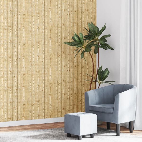 vidaXL Carta da Parati 3D Motivo Legno Marrone 10x0,53 m Non Tessuto