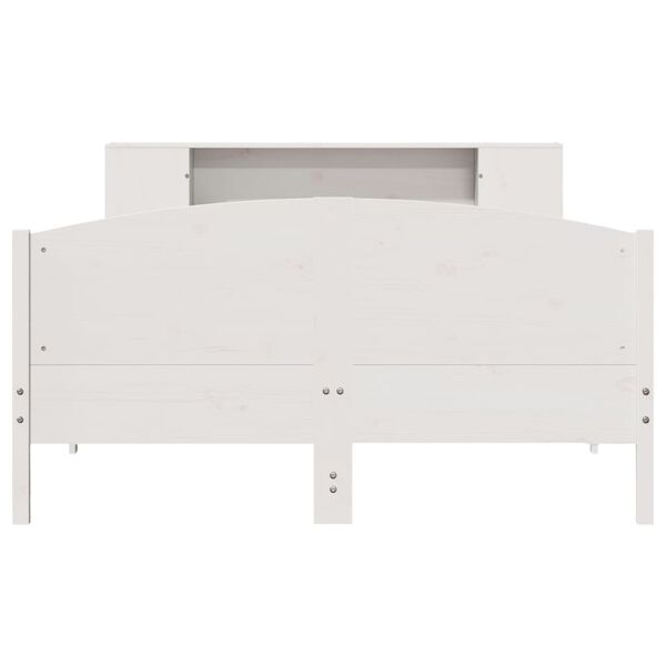 vidaXL Letto Libreria senza Materasso Bianco 120x190 cm Legno di Pino