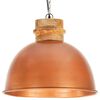vidaXL Lampada Soffitto Industriale Rame Rotonda 50 cm E27 Legno Mango