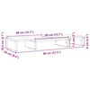 vidaXL Supporto per Monitor Regolabile Rovere Nero 80x24x10,5 cm