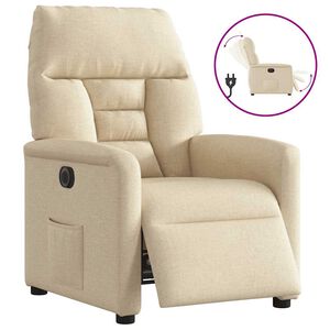 vidaXL Poltrona Elettrica Reclinabile Crema in Tessuto
