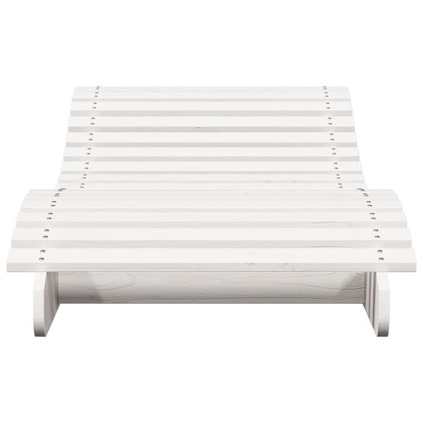 vidaXL Lettino Prendisole Bianco 205x70x31,5 cm in Legno Massello Pino