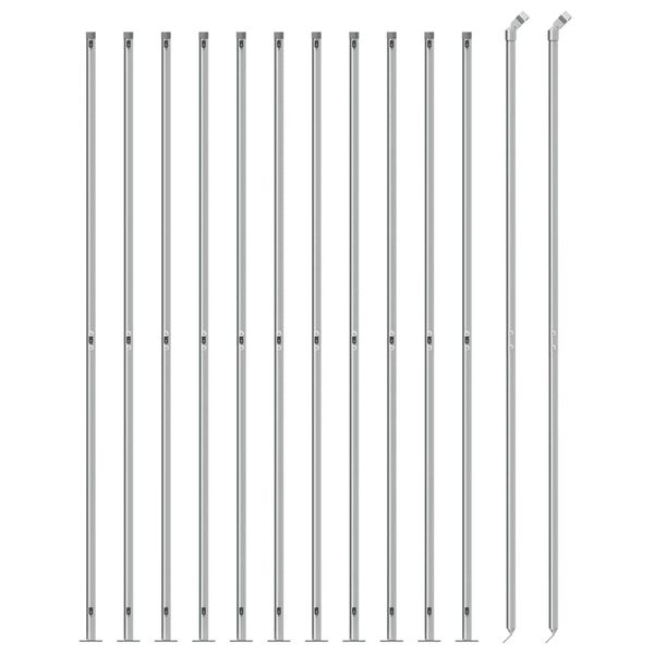 vidaXL Recinzione a Rete con Flangia Argento 1,6x25 m