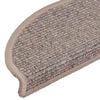 vidaXL Tappetini per scale 15 pz 56x17x3 cm Beige scuro Semicircolari