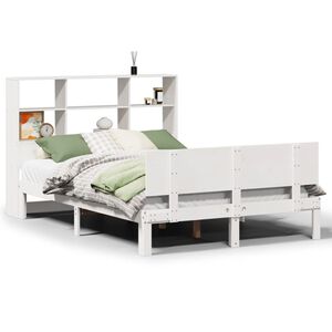 vidaXL Letto Libreria senza Materasso Bianco 120x200 cm Legno di Pino