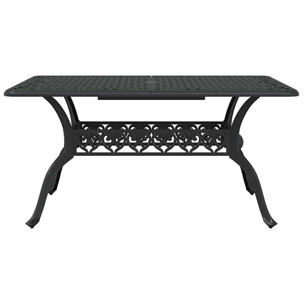 vidaXL Set da Pranzo da Giardino 5 pz Nero in Alluminio Pressofuso