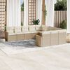 vidaXL Set Divani da Giardino 11 pz con Cuscini Beige in Polyrattan