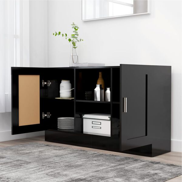 vidaXL Credenza Nera 120x30,5x70 cm in Legno Multistrato
