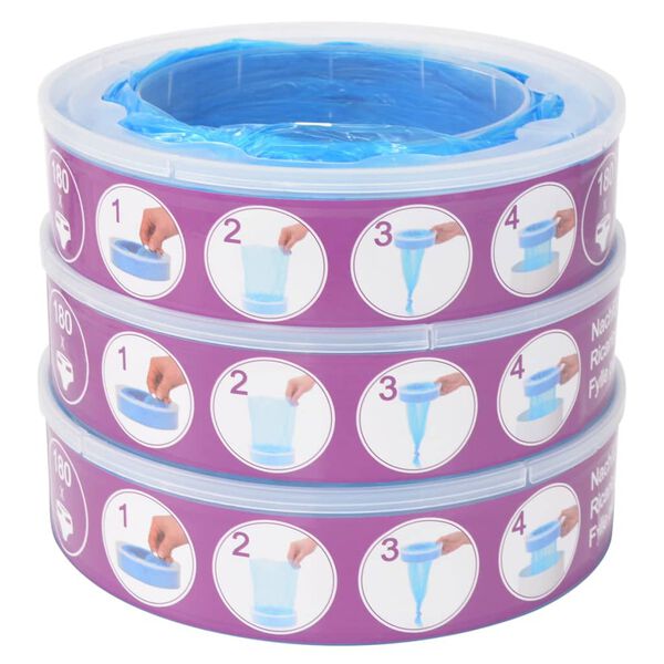 vidaXL Ricarica per Pannollini Angelcare Diaper Genie 3 pz