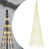 vidaXL Albero di Natale a LED su Pennone 1534 LED Bianco Caldo 500 cm