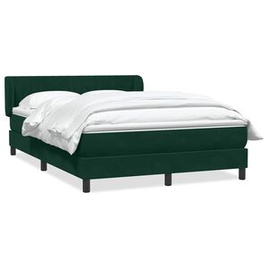 vidaXL Giroletto a Molle con Materasso Verde Scuro 160x220 cm Velluto