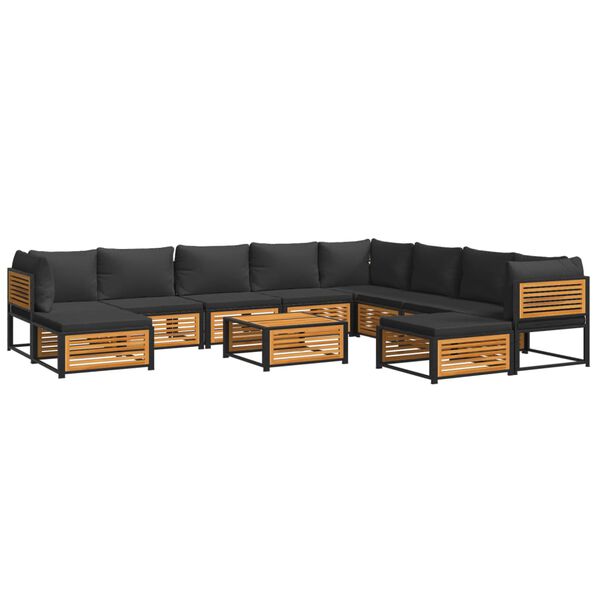 vidaXL Set Divano da Giardino 11 pz con Cuscini Legno Massello Acacia