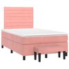 vidaXL Giroletto a Molle con Materasso Rosa 120x190 cm in Velluto