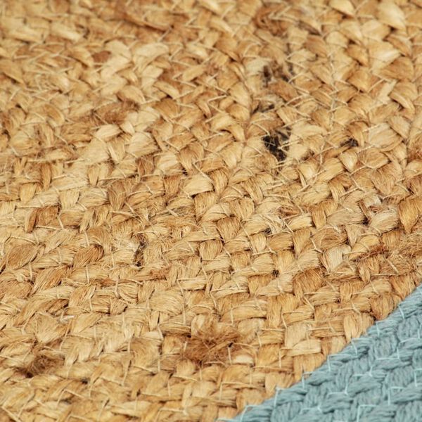 vidaXL Tovagliette 6 pz Naturale e Verde 38 cm in Juta e Cotone