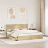 vidaXL Letto con Contenitore con testiera Rovere Sonoma 180 x 200 cm