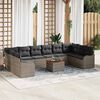 vidaXL Set Divano da Giardino 11 pcs Grigio Poly Rattan