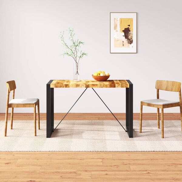 vidaXL Tavolo da Pranzo in Legno Massello di Mango Grezzo 120 cm