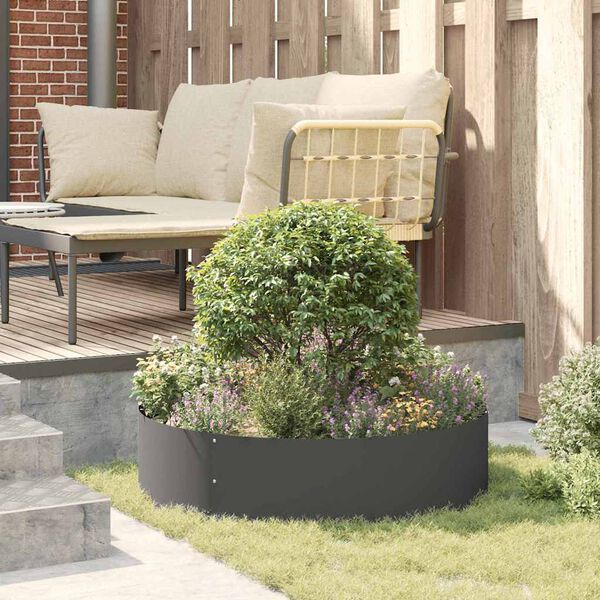 vidaXL Vaso da giardino 5 pcs Nero 80 x 80 x 20 cm