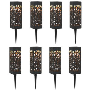 vidaXL Luci solari da esterno con picchetto 8 pcs Bianco caldo 29 cm