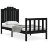 vidaXL Giroletto con Testiera Nero Small Single in Legno Massello