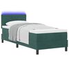 vidaXL Letto a Sorgente LED con led Verde Scuro 80 x 200 cm Velluto