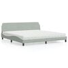 vidaXL Letto con Materasso Dover Grigio Chiaro 200x200cm Velluto