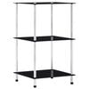 vidaXL Scaffale a 3 Livelli Nero 40x40x67 cm in Vetro Temperato