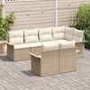 vidaXL Set Divano da Giardino con cuscino 7 pcs Beige Poly Rattan