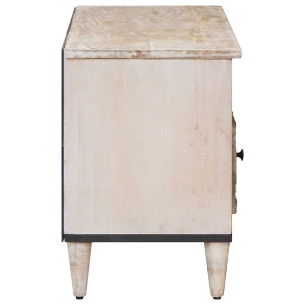 vidaXL Mobile TV Bianco 100 x 33,5 x 46 cm Legno di mango massello