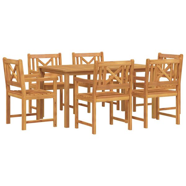 vidaXL Set da Pranzo per Giardino 7 pcs Marrone