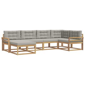 vidaXL Set di divani da esterno 5 pcs Bianco e Grigio Chiaro