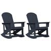 vidaXL Sdraio Rocking Adirondack 2 pz Blu navy HDPE