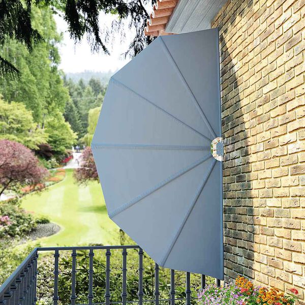 vidaXL Tenda Laterale per Terrazza Pieghevole Grigio 160 cm