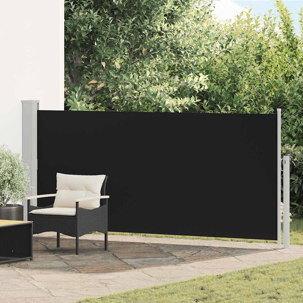 vidaXL Tenda da Sole Laterale Retrattile 140 x 300 cm Nera
