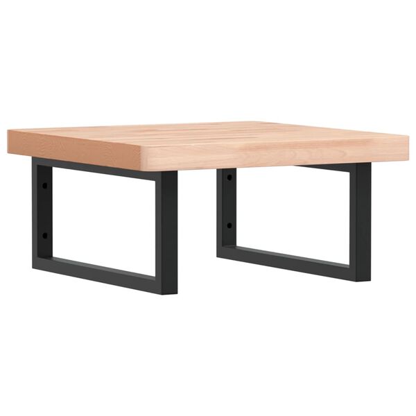 vidaXL Ripiano a Parete per Lavabo in Acciaio e Massello di Faggio