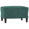 vidaXL Poltroncina con Poggiapiedi Verde Scuro 60 cm in Velluto