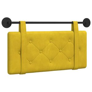vidaXL Testata appesa Montaggio a parete Giallo 90 x 55 x 5 cm Velluto